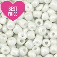 Glasperlen Rocailles 12/0 (2mm) Bright white pearl