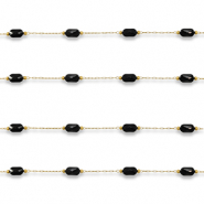 Stainless Steel - Rostfrei Stahl Schmuckzubehör Gliederkette Oval Gold-black