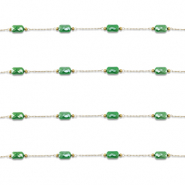 Stainless Steel - Rostfrei Stahl Schmuckzubehör Gliederkette Oval Gold-green