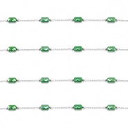 Stainless Steel - Rostfrei Stahl Schmuckzubehör Gliederkette Oval Silver-green