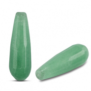 Naturstein Perlen Quarz Tropfen Green