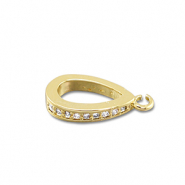 Brass TQ Metall Anhänger Oval mit Öse Gold