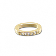 Brass TQ Metall Anhänger Oval Gold