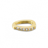 Brass TQ Metall Anhänger Oval Gold