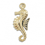 Brass TQ Metall Anhänger Seepferdchen Gold
