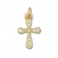 Brass TQ Metall Anhänger Kreuz Gold