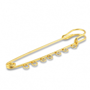 Metall Zubehör Schmuck-Sicherheitsnadel mit 7 Ösen Gold
