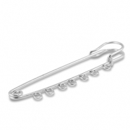 Metall Zubehör Schmuck-Sicherheitsnadel mit 7 Ösen Silver