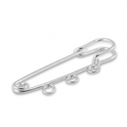 Metall Zubehör Schmuck-Sicherheitsnadel mit 3 Ösen Silver