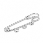 Metall Zubehör Schmuck-Sicherheitsnadel mit 3 Ösen Silver