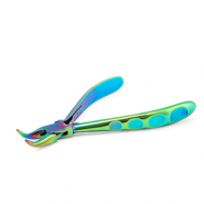 Beadsmith Chroma Flachzange gebogen mit Feder Rainbow Titanium