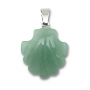 Naturstein Anh&auml;nger Aventurinquarz Muschel Jade green
