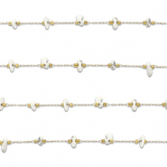 Stainless Steel - Rostfrei Stahl Schmuckzubehör Gliederkette Howlit Irregular Gold-white
