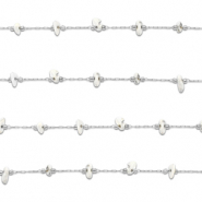 Stainless Steel - Rostfrei Stahl Schmuckzubehör Gliederkette Howlit Irregular Silver-white