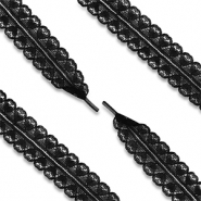 Trendy Schnürsenkel mit Herzkante Black