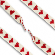 Trendy Schnürsenkel mit Herz Off white-red