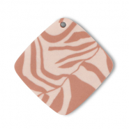 Polymer Anhänger Rhombus Light peach pink-light brown