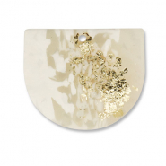 Polymer Anhänger Off white-beige-gold