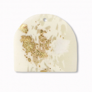 Polymer Anhänger Off white-beige-gold