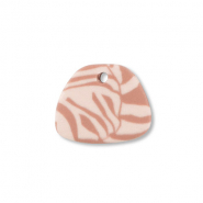 Polymer Anhänger Trapez Light peach pink-light brown