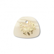 Polymer Anhänger Trapez Off white-beige-gold