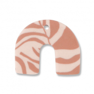 Polymer Anhänger Bogen Light peach pink-light brown