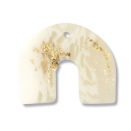 Polymer Anhänger Bogen Off white-beige-gold
