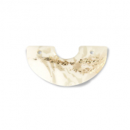 Polymer Anhänger Bogen Off white-beige-gold
