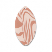Polymer Anhänger Blatt Light peach pink-light brown