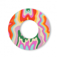 Polymer Anhänger Rund Multicolour