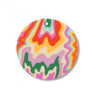 Polymer Anhänger Rund Multicolour