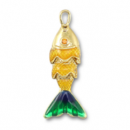 Metall Anh&auml;nger Fisch Gold-yellow-blue-green