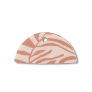 Polymer Anhänger Halbrund Light peach pink-light brown