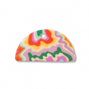 Polymer Anhänger Halbrund Multicolour