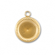 BY31® Stainless Steel - Rostfrei Stahl Anhänger mit Fassung für SS39 Chaton Gold