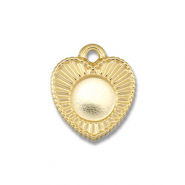 BY31® Stainless Steel - Rostfrei Stahl Anhänger mit Fassung für SS34 Flat Back Gold