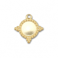 BY31® Stainless Steel - Rostfrei Stahl Anhänger mit Fassung für SS30 Flat Back Gold