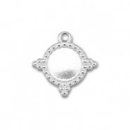 BY31® Stainless Steel - Rostfrei Stahl Anhänger mit Fassung für SS30 Flat Back Silver