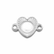 BY31® Stainless Steel - Rostfrei Stahl Zwischenstück mit Fassung für SS20 Flat Back Silver
