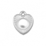 BY31® Stainless Steel - Rostfrei Stahl Anhänger mit Fassung für SS20 Flat Back Silver