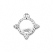 BY31® Stainless Steel - Rostfrei Stahl Anhänger mit Fassung für SS20 Flat Back Silver