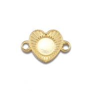 BY31® Stainless Steel - Rostfrei Stahl Zwischenstück mit Fassung für SS16 Flat Back Gold