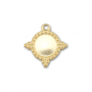 BY31® Stainless Steel - Rostfrei Stahl Anhänger mit Fassung für SS16 Flat Back Gold