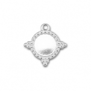 BY31® Stainless Steel - Rostfrei Stahl Anhänger mit Fassung für SS16 Flat Back Silver