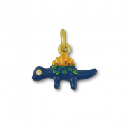 Metall Anhänger Dino Blue-orange-gold