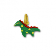 Metall Anhänger Dino Green-red-gold