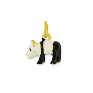 Metall Anhänger Panda Black-white-gold