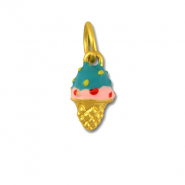 Metall Anhänger Ice Lolly Turquoise-pink-gold
