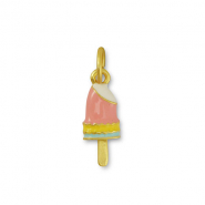 Metall Anhänger Ice Lolly Pink-yellow-gold