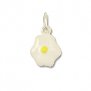 Metall Anhänger Ei White-yellow-silver
